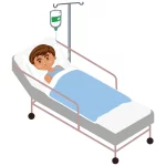 Timmy sur un lit d'hôpital