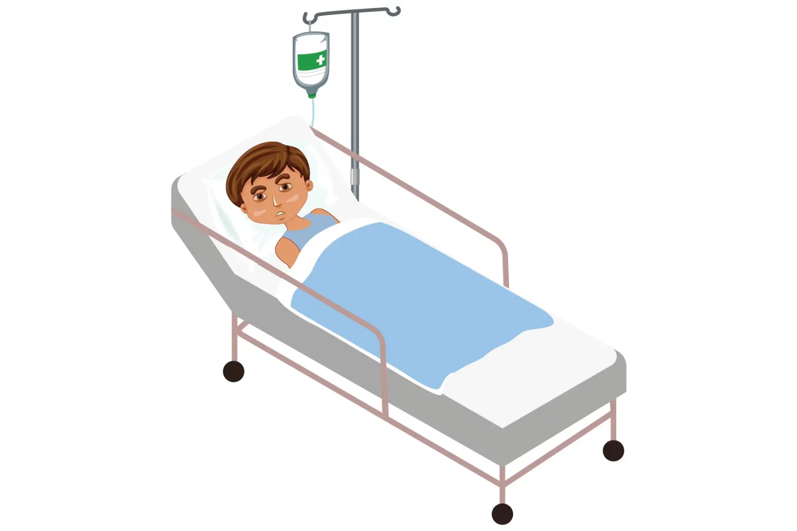 Timmy sur un lit d'hôpital